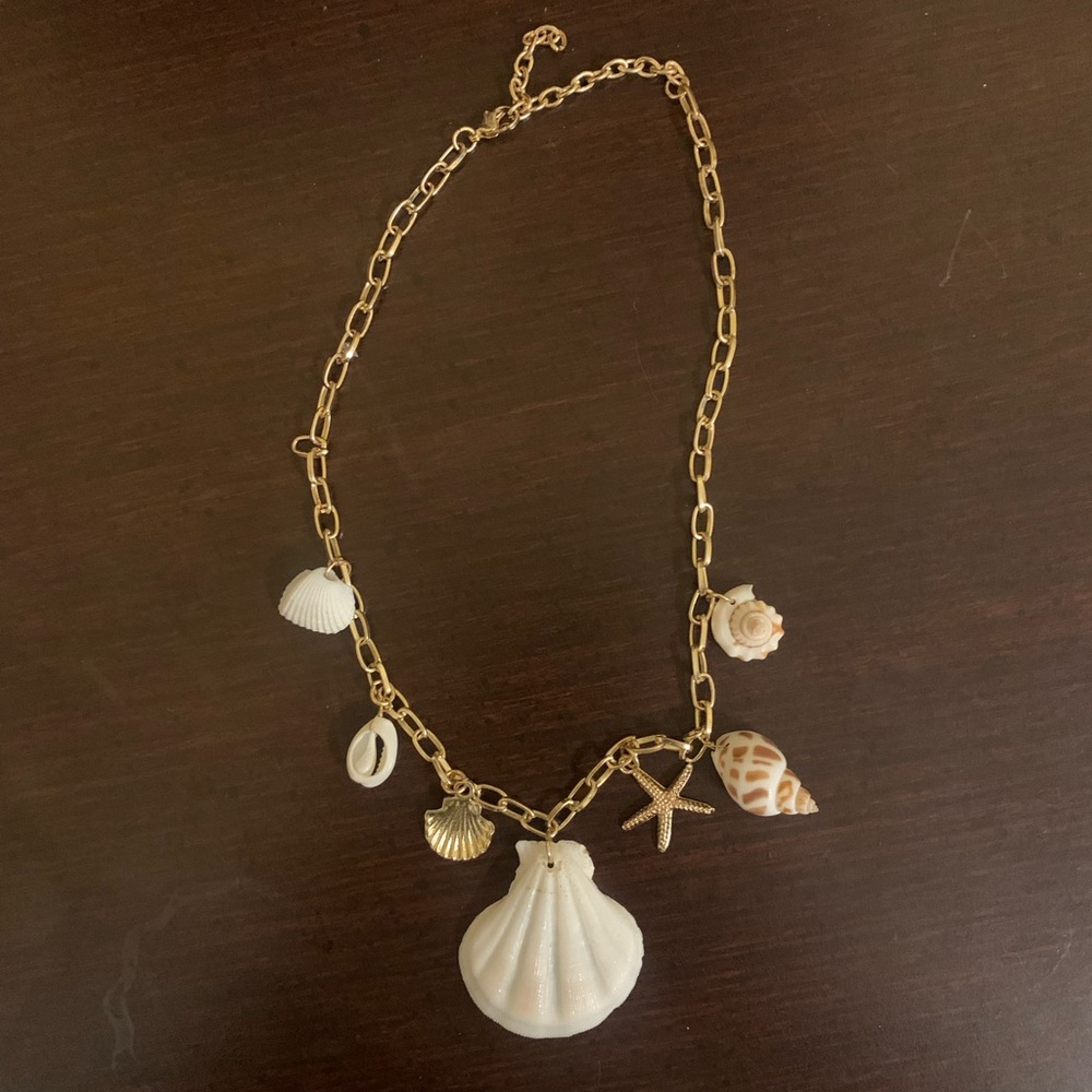 Gold Shell Charm Necklace